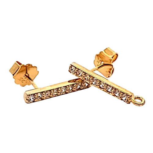 Ohrstecker Marseilles mit Zirkonia, silber vergoldet  - 1