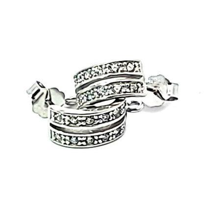 Ohrstecker Monaco mit Zirkonia, silber rhodiniert  - 2