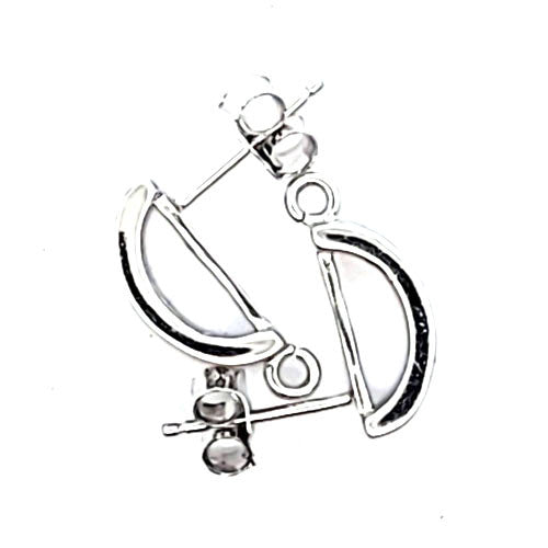 Ohrstecker Monaco mit Zirkonia, silber rhodiniert  - 3