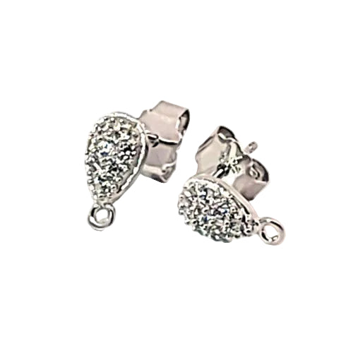 Ohrstecker Nizza mit Zirkonia, silber rhodiniert  - 1