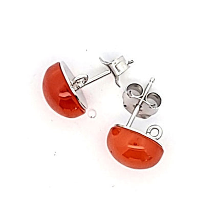 Ohrstecker mit Karneol und Ösen  - 2