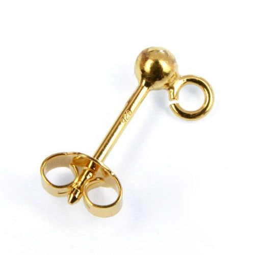 Ohrstecker mit Kugel 4mm, Silber vergoldet Griffin - 1