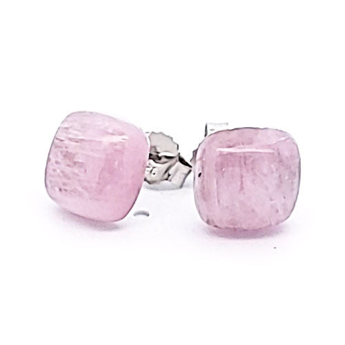 Ohrstecker mit Kunzit rosa und Ösen  - 1