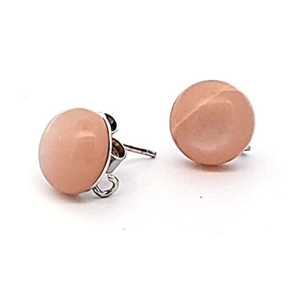 Ohrstecker mit Mondstein braun und Ösen  - 1