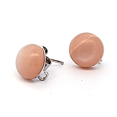 Ohrstecker mit Mondstein braun und Ösen  - 1