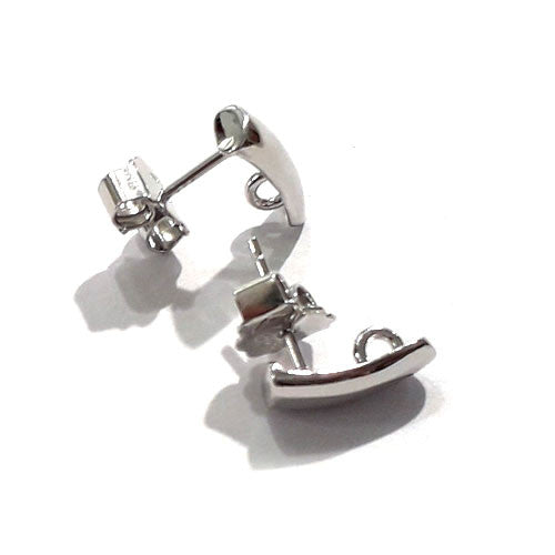 Ohrsteckerpatent Bogen 11mm, Silber rhodiniert Steindesign - 2