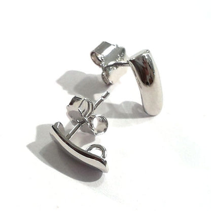 Ohrsteckerpatent Bogen 11mm, Silber rhodiniert Steindesign - 1