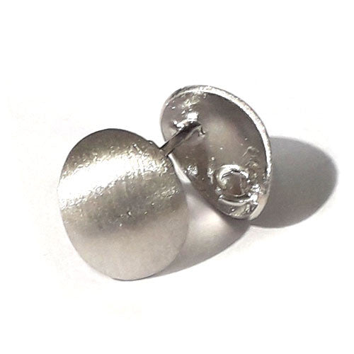 Ohrsteckerpatent oval, Silber rhodiniert matt Steindesign - 1