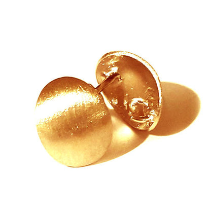 Ohrsteckerpatent oval, Silber vergoldet matt  - 1