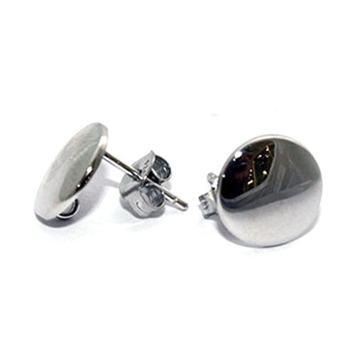 Ohrsteckerpatent rund 10 mm, Silber rhodiniert Steindesign - 1