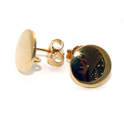 Ohrsteckerpatent rund 10 mm, Silber vergoldet Steindesign - 1