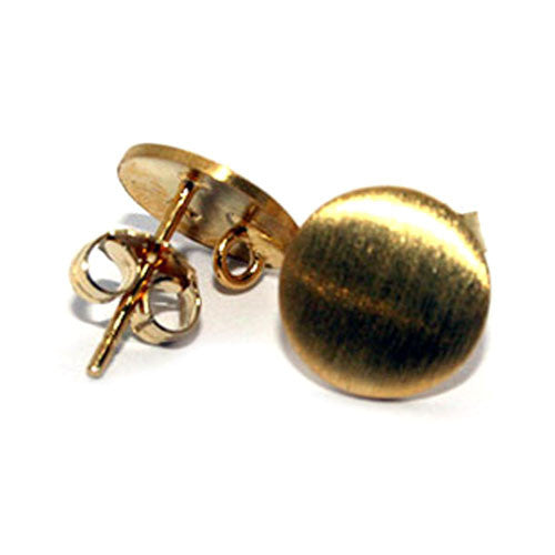 Ohrsteckerpatent rund 10 mm, Silber vergoldet, matt Steindesign - 1