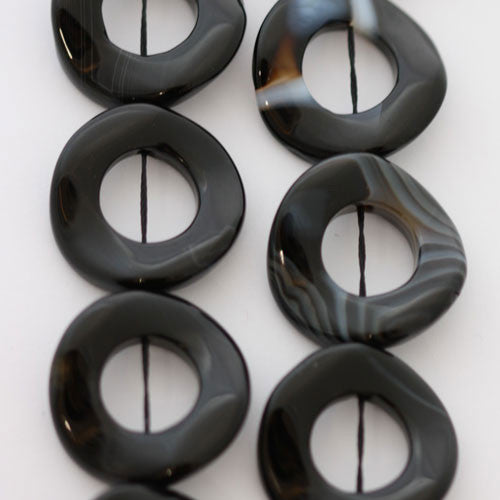 Onyx/Sardonyx, Strang Ring 25mm  - 1