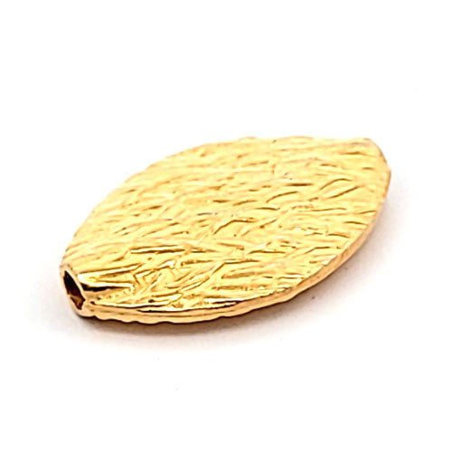 Oval flach Stripes Silberperle vergoldet 15 x 22 mm  - 3