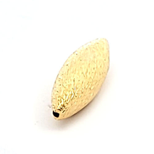 Oval lang satiniert Silberperle vergoldet 8 x 22 mm  - 2