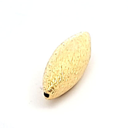 Oval lang satiniert Silberperle vergoldet 8 x 22 mm  - 2