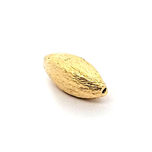 Oval lang satiniert Silberperle vergoldet 6 x 13 mm  - 1