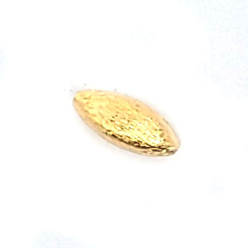 Oval lang satiniert Silberperle vergoldet 6 x 13 mm  - 2