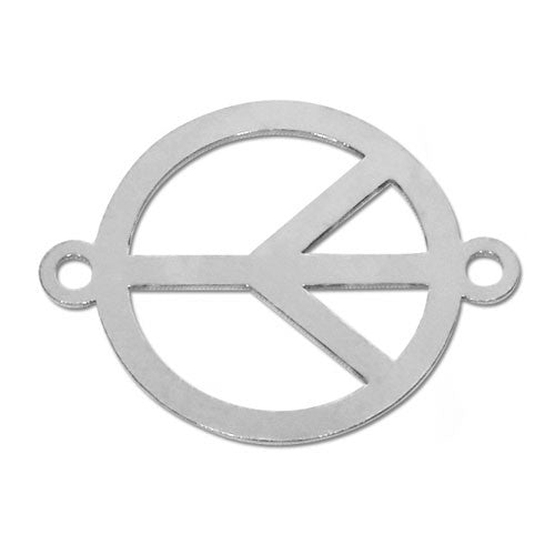 Peace Zeichen Silberelement rhodiniert  - 1