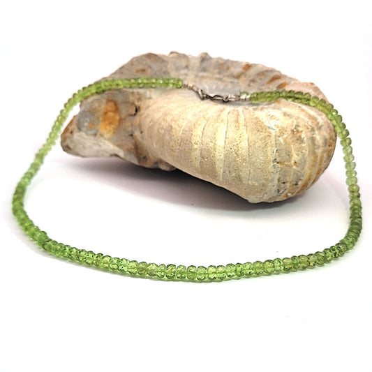Peridot Kette Button 5 mm facettiert