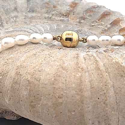 Perlenkette rice weiss