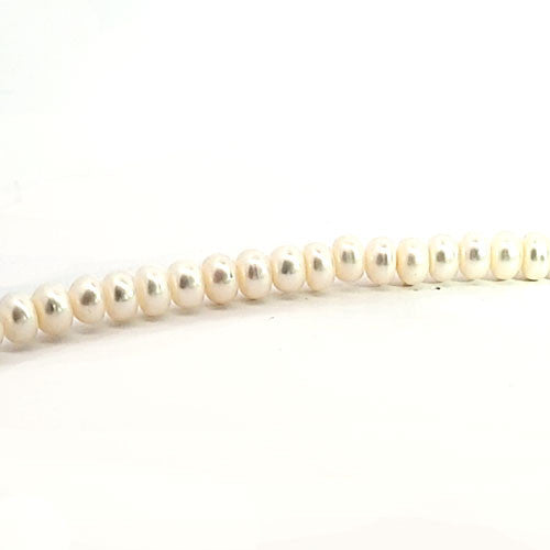 Perlenstrang weiß Button 6 x 9 mm  - 2