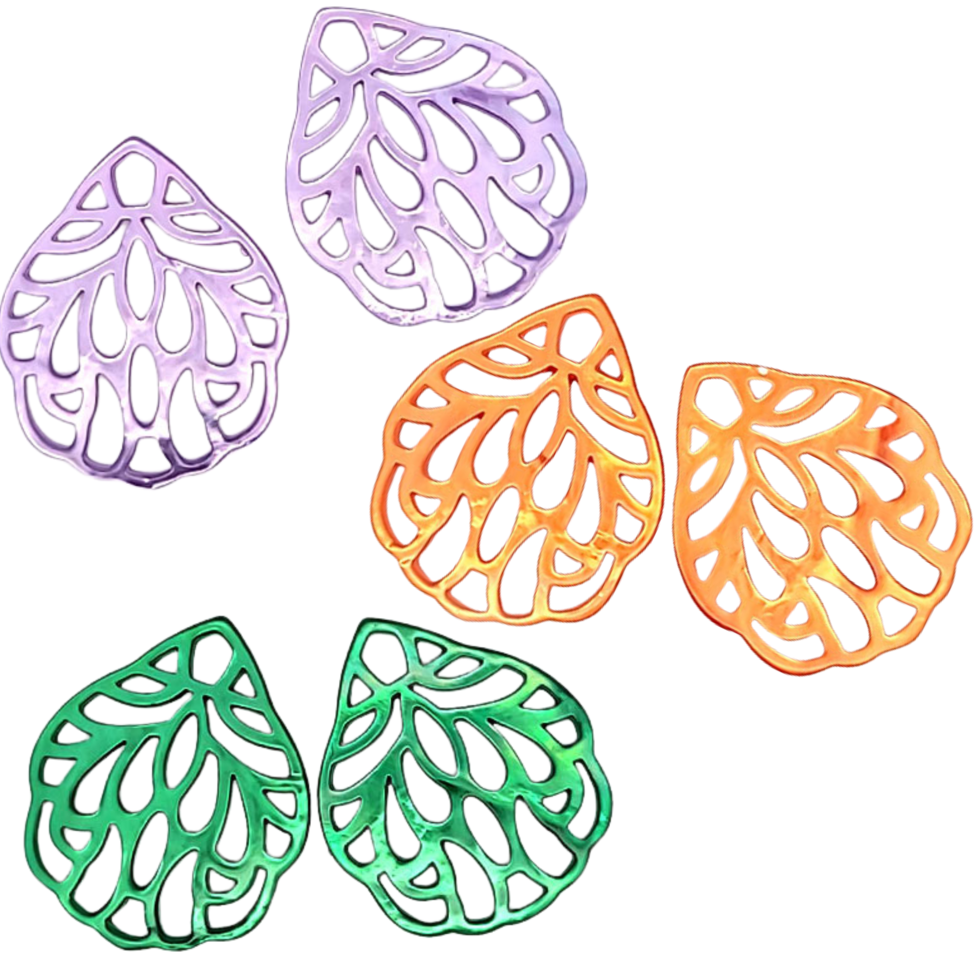Perlmutt-Anhänger Blatt groß – für Ohrhänger oder Creolen by Steindesign