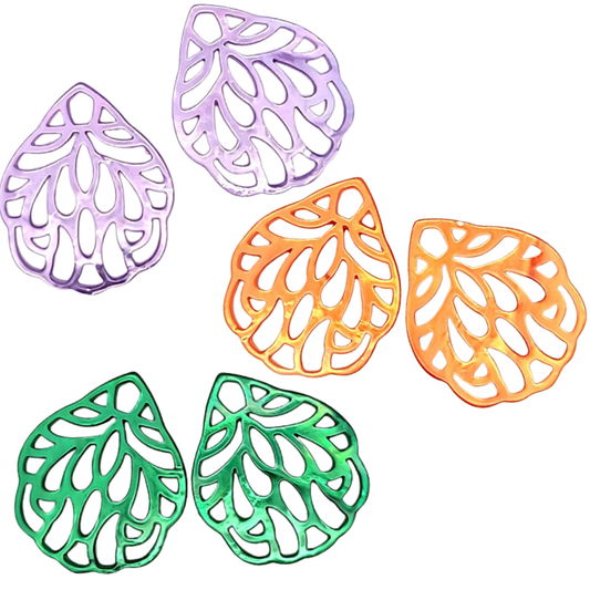 Perlmutt-Anhänger Blatt groß – für Ohrhänger oder Creolen by Steindesign