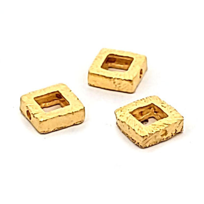Quadrat - Silberelement, vergoldet satiniert 7 mm  - 1