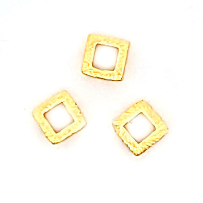Quadrat - Silberelement, vergoldet satiniert 7 mm  - 2