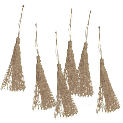 Quaste (Tassel) beige, 9,5cm (2 Stück)  - 1