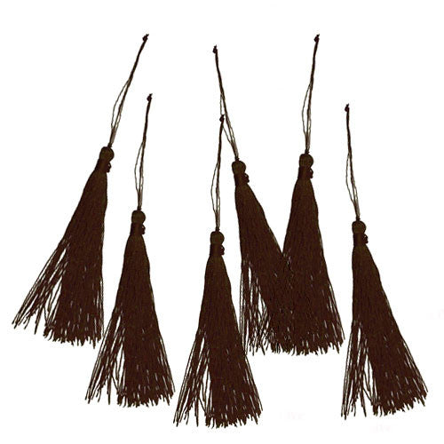 Quaste (Tassel) dunkelbraun, 9,5cm (2 Stück)  - 1