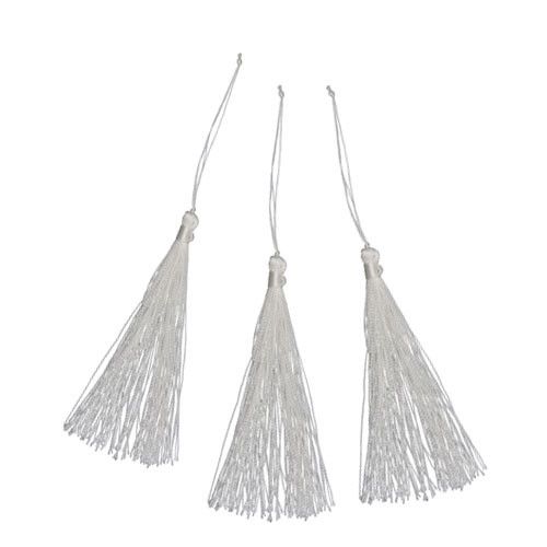 Quaste (Tassel) weiß, 9,5cm (2 Stück)  - 1