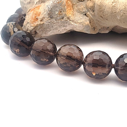 Rauchquarz Kugelkette 18 mm facettiert