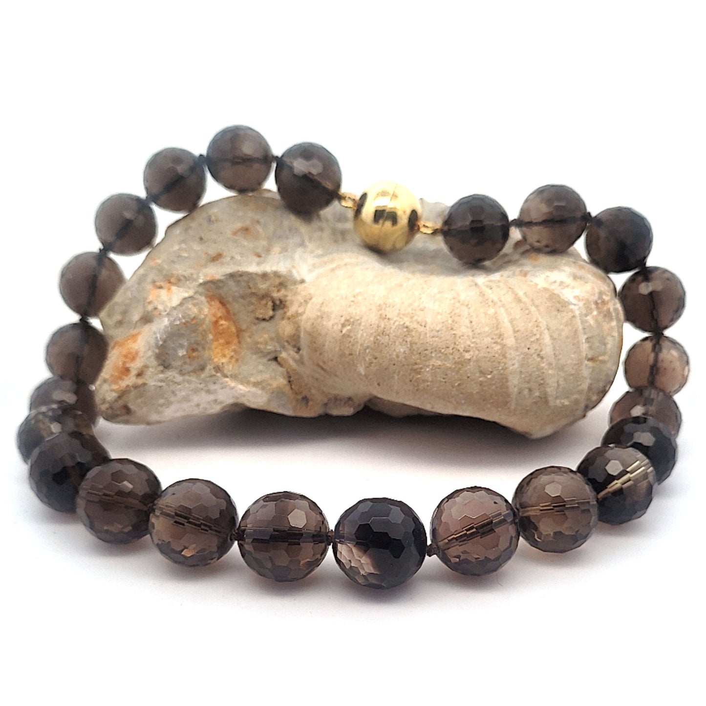 Rauchquarz Kugelkette 18 mm facettiert