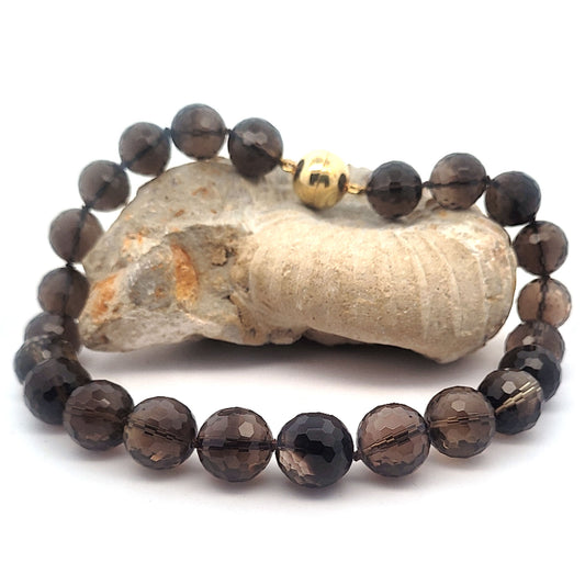 Rauchquarz Kugelkette 18 mm facettiert