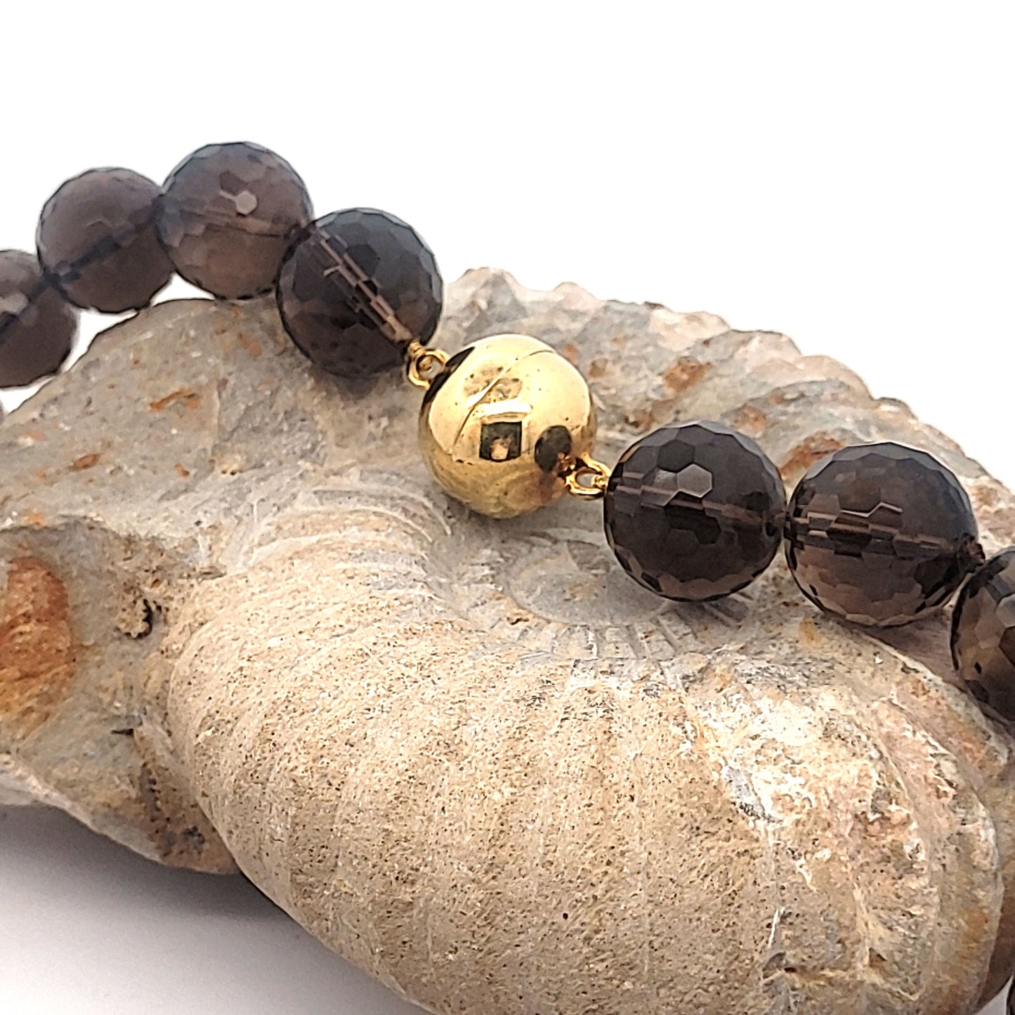 Rauchquarz Kugelkette 18 mm facettiert