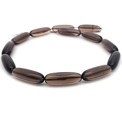 Rauchquarz, Strang lang oval 10 x 30 mm  - 1