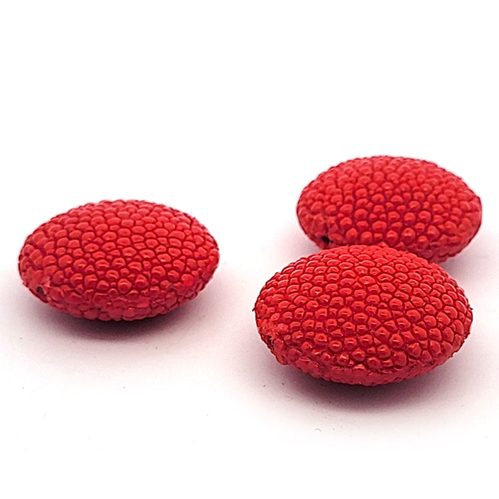 Stingray leather disc cherry red (1 piece)