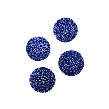 Rochenleder Disc 18mm blau poliert (1 Stück) by Steindesign