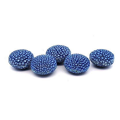 Rochenleder Disc 18mm blau blitzpoliert (1 Stück) by Steindesign