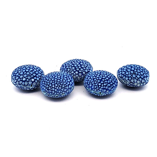 Rochenleder Disc 18mm blau blitzpoliert (1 Stück) by Steindesign