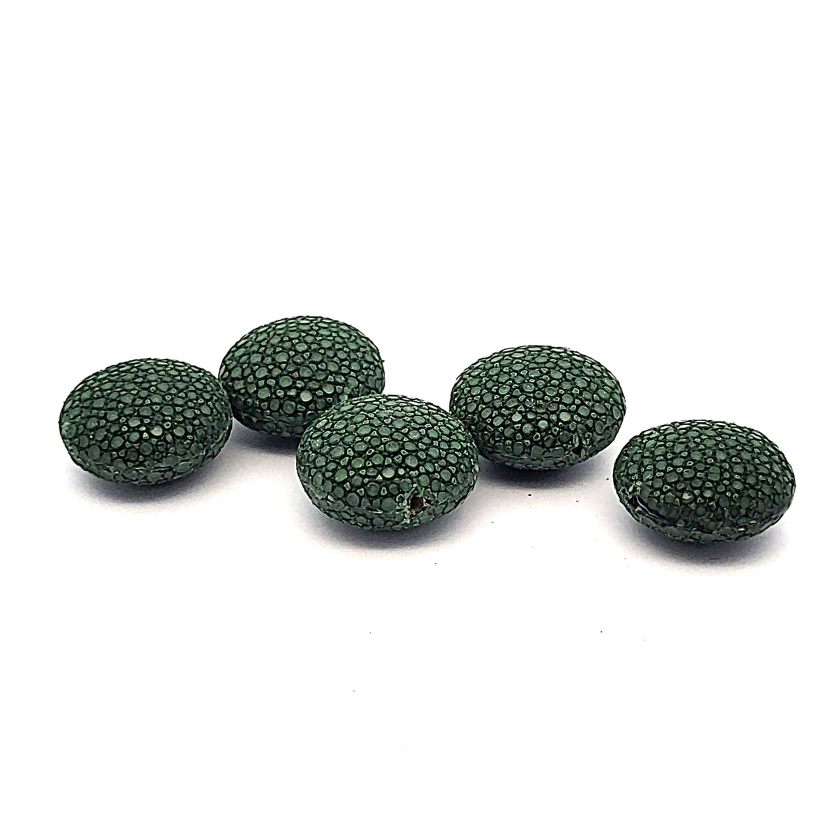 Rochenleder Disc 18mm dunkelgrün poliert (1 Stück) by Steindesign