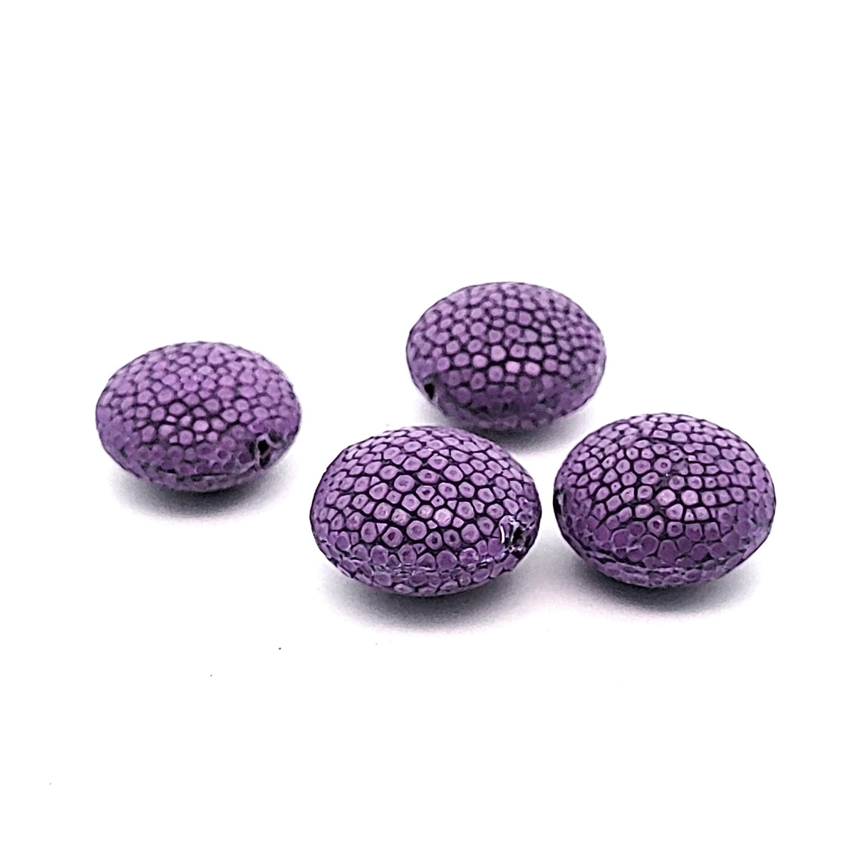 Rochenleder Disc 18mm lavendel poliert (1 Stück) by Steindesign