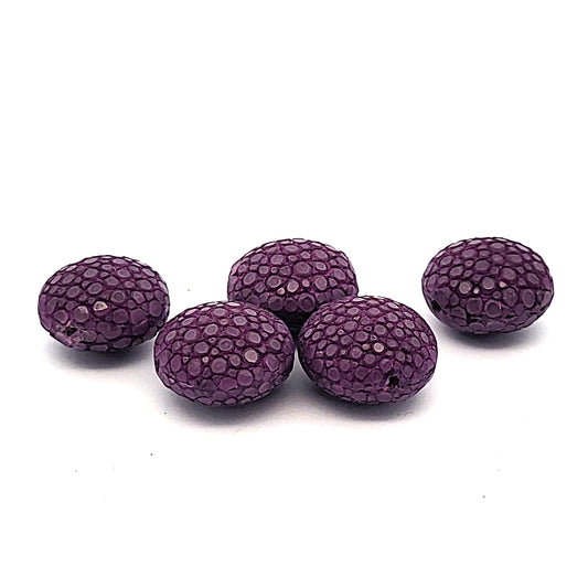 Rochenleder Disc 18mm violett poliert (1 Stück) by Steindesign