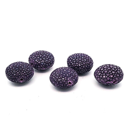 Rochenleder Disc 18mm dunkelviolett poliert (1 Stück) by Steindesign
