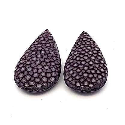 Rochenleder Tropfen Pflaumenviolett (1 Paar) by Steindesign
