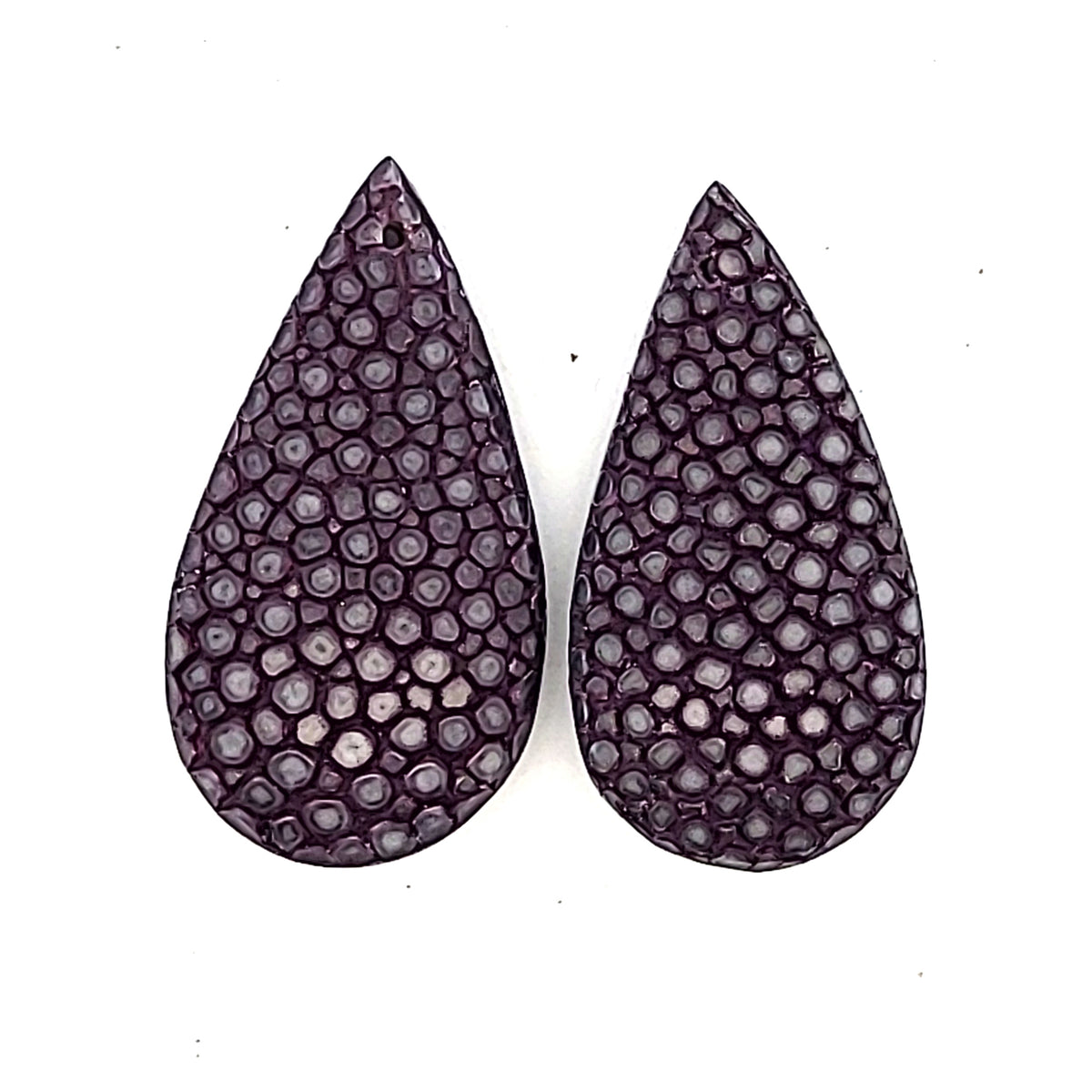 Rochenleder Tropfen Pflaumenviolett (1 Paar) by Steindesign