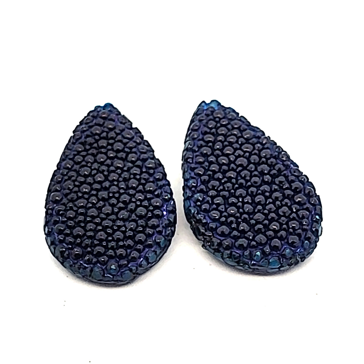 Rochenleder Tropfen blau (1 Paar) by Steindesign
