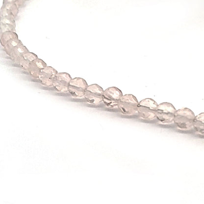 Rosenquarz Kugelkette 5 mm facettiert
